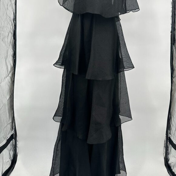 Vintage 1970s RICHILENE Black Silk GAZAR Gown - Picture 3 of 3